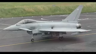 RAF Typhoon FGR4 Takeoff & Landing at Newcastle Airport