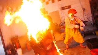 Ronald McDonald BURNS THE BURGER KING!