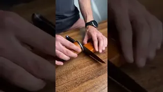 We sharpened a $500 hand forged Kramer Damascus Knife with Tumbler