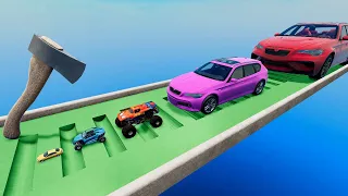 Smallest & Biggest Car vs Giant Axe in BeamNG.Drive #24