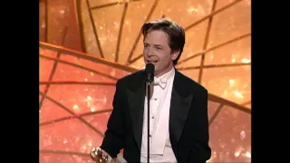 Michael J. Fox Wins Best Actor TV Series Musical or Comedy - Golden Globes 1998