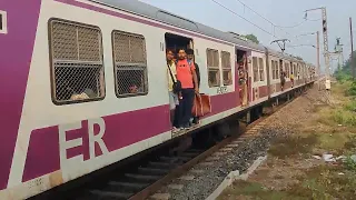 Rare To Rarest Arrive: Katwa Howrah EMU Local Train Arrive and Departure From Balagarh Platform.