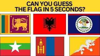 🌍FLAG CHALLENGE -- GUESS 100 FLAGS IN 5 SECONDS  🚩🌐