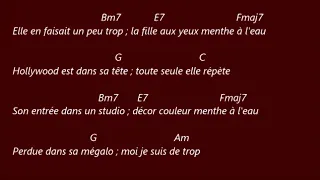 Eddy Mitchell- Couleur Menthe a l'eau . Karaoké d accords pour accompagner la chanson a la guitare