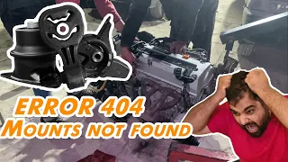 ENGINE STARTED WITHOUT MOUNTS😬😬😬MOUNTS MARKET SAY SHAAT!!💀💀Project Civic Episode 17