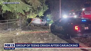 Teens hurt in crash after carjacking | FOX 13 Seattle