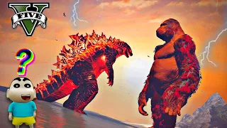 GTA 5 : SHINCHAN FINDS OUT WHO IS BEST FIRE GODZILLA OR FIRE KONG IN GTA V | IamBolt Gaming