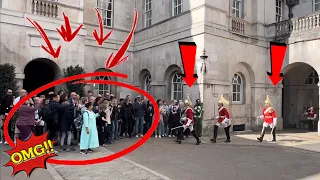 Massive Shout! Two King’s Guards Shout at a Bunch of Silly Tourists Blocking Their Way. ( LAUGH )