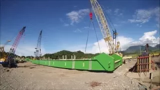 Lift of the 3rd Span of Tono - Noefefan Bridge (part 1/3) - Oé-Cusse Ambeno - Timor Leste