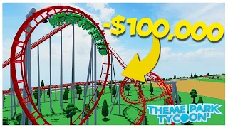 Spending $100,000 To build ROLLERCOASTER in Theme Park Tycoon 2