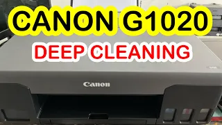 Canon G1020 Deep Cleaning | Cartridge test print nozzle check