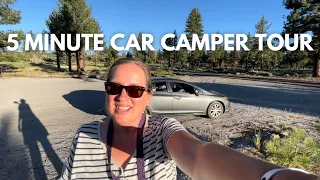 Living in a Car || 5 Minute Car Camper Tour (Honda Civic)