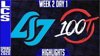 CLG vs 100 Highlights | LCS Spring 2020 W2D1 | Counter Logic Gaming vs 100 Thieves