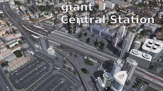 custom Central Station with tram, metro and bus hub / Cities Skylines