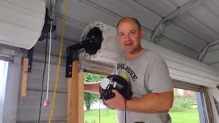 Roll-up garage door opener: how I rigged this one to work with my doors. WARNING- NOT A PRO INSTALL!