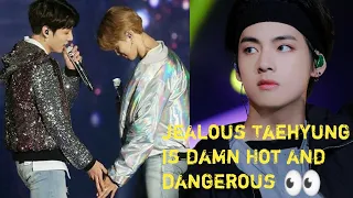 Jealous Taehyung is damn Hot🔥& dangerous🐯👀🐰(Jealous Taekook moments)