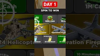 Day 1: Trying to win the Mi24 Helicopter on War Tycoon spin to win #Shorts