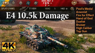 T110E4 video in Ultra HD 4K🔝 10.5k Damage, 5 kills, 1462 exp,  🔝 World of Tanks ✔️