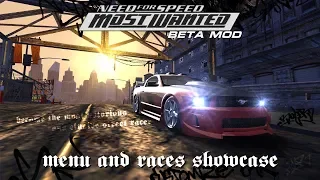 NFS Most Wanted: Beta mod - Beta menu and races showcase