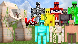 BUFFED IRON GOLEM vs ALL GOLEMS | Minecraft Mob Battle