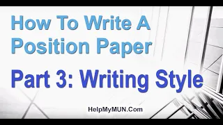 Position Papers Writing Style - 3/6 MUN Position Paper