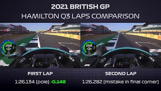 Both Hamilton Q3 Laps Compared | 2021 British GP