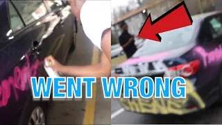 SPRAY PAINT PRANK ON MY ROOMMATE!!! HE CALLED THE POLICE!
