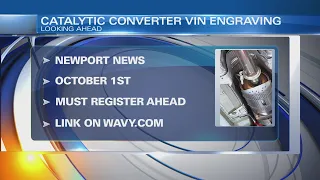 Free VIN engraving for catalytic converters being held by NNPD