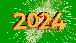 Happy New year 2024 Fireworks Green screen video effect HD