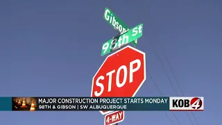 Construction to begin at 98th and Gibson Monday