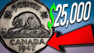 RARE 1947 DOT COINS WORTH MONEY - Look for these Super Rare Canadian Nickels & Quarters!!