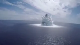 Atomic bomb test under the sea water. Atom bomb blasting video footage.viral vedios.