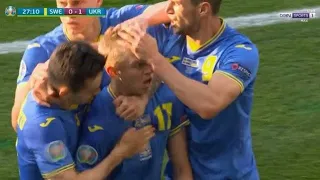 Ukraine's first goal against Sweden