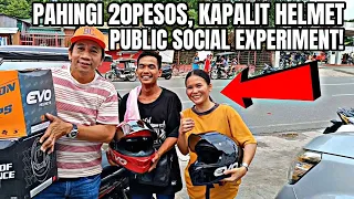 Pahingi 20 pesos, Kapalit Helmet! Public Social Experiment