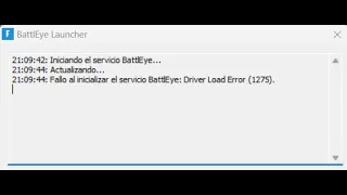 Solución de Fallo al iniciar el servicio BattlEye: Driver Load Error (1275) -  Muy sencillo