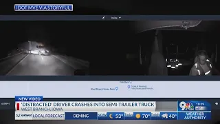 VIDEO: moments before a distracted driver crashes into Semi.