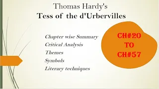 Tess of the d'Urbervilles Novel by Thomas Hardy Part 3 Chapter wise Summary Critical Analysis Themes