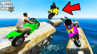 FRANKLIN TRIED IMPOSSIBLE BUS SPEED JUMPS MEGA RAMP PARKOUR CHALLENGE IN GTA 5 | SHINCHAN and CHOP