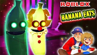 SOMOS la DOBLE BANANA FANTASMA PAYASO en ROBLOX Banana Eats