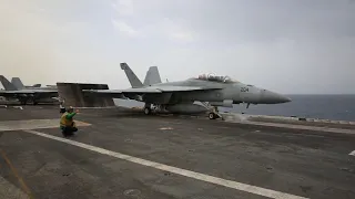 Flight Operations Aboard USS Abraham Lincoln in the Mediterranean Sea