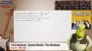 🎸 I'm A Believer - Smash Mouth / The Monkees Guitar Backing Track with chords and lyrics