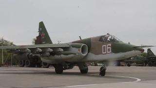 Russian Airforce SU-25SM training and live fire in Kyrgyzstan