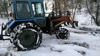 на белорусе в деляне