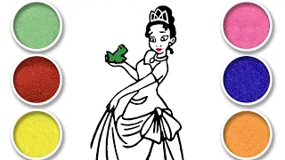 Sand painting & drawing Disney princess Tiana