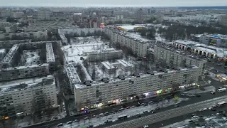 Flight over Kudrovo and Vesyoliy Poselok. January 2023.