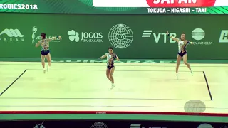 Japan 2 (JPN) - 2018 Aerobic Worlds, Guimaraes (POR) - Trio Qualifications