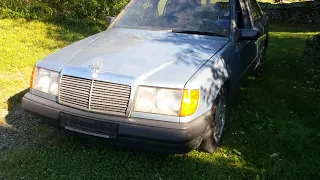 old true Diesel Mercedes w124 200d om601 after 13 years standing smooth and quiet idle, 3rd startup