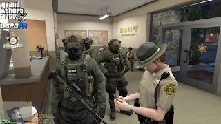 GTA V - LSPDFR 0.4.9🚔 - LSSD/LASD - Sheriff SWAT - Air Unit - Mafia/Biker Gang Shootout - 4K