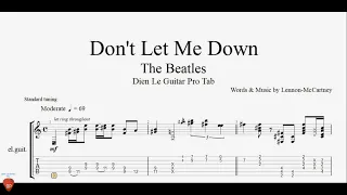 (The Beatles) Don't Let Me Down - Guitar Tutorial + TAB