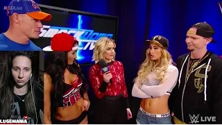 WWE Smackdown 2/28/17 Ellsworth calls Carmella his GF then challenged by Cena